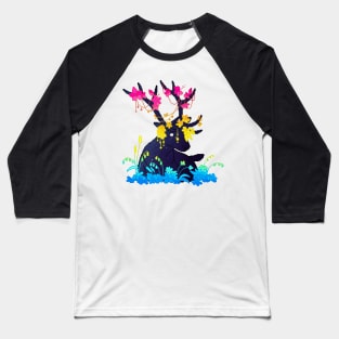 Pansexual Pride Flag Galaxy Deer Baseball T-Shirt